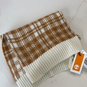 Timberland Tan and Cream Plaid Scarf. New with tags.